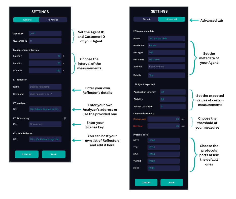 Mobile App Settings 