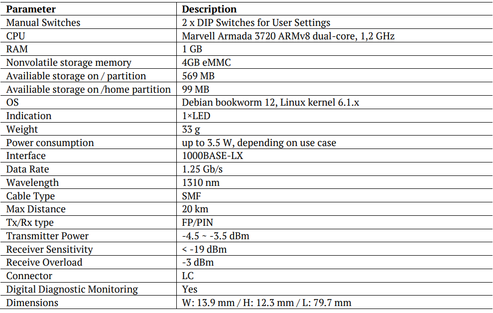 Technical Specifications